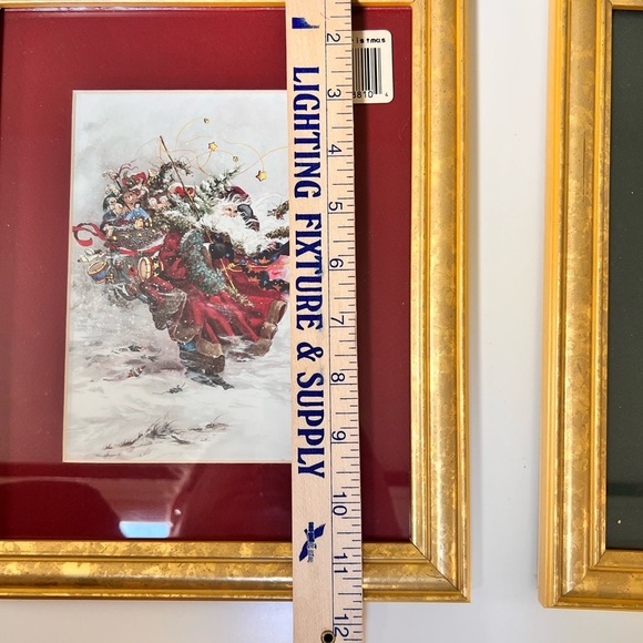 Set of 2 FRAMED Peggy Abrams Santa Claus prints. 9.5”x11.5” - Picture 6 of 10